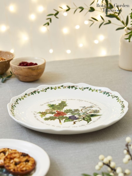 Portmeirion White Holly & Ivy Scalloped Platter (A53008) | £32