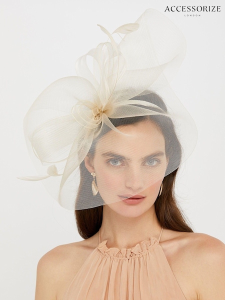 Accessorize Natural Rhea Oversized Bow Fascinator Headband (A54747) | £37.50