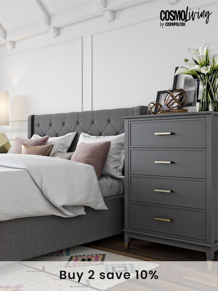 CosmoLiving Graphite Grey Westerleigh Four Drawers Chest (A56378) | £420