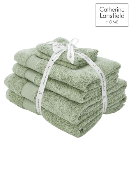 Catherine Lansfield 6 Piece Green Anti-Bacterial Towel Bale (A58914) | £31