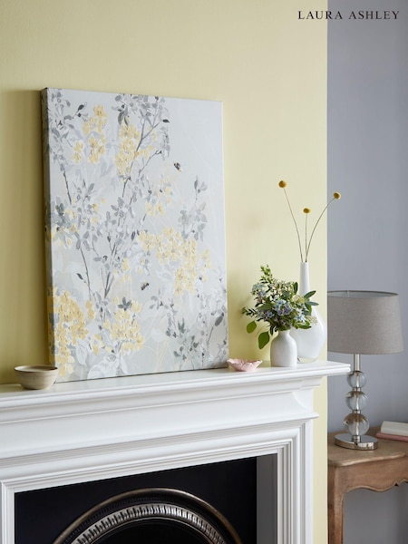 Laura Ashley Grey Spring Blossoms Printed Canvas (A58954) | £70