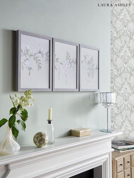 Laura Ashley Parterre Set Of 3 Framed Canvases (A58958) | £80