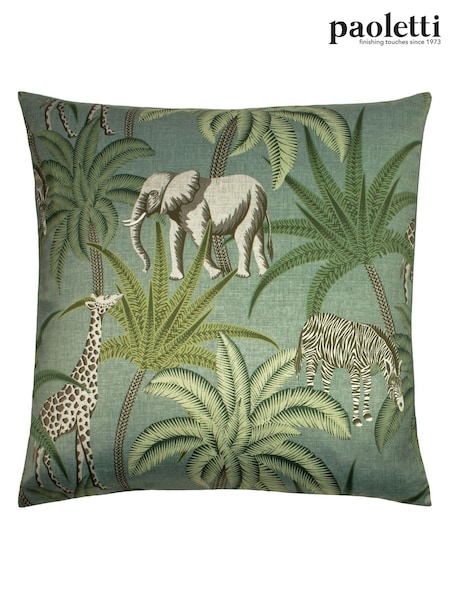 Riva Paoletti Green Jungle Parade Printed Polyester Filled Cushion (A59909) | £18