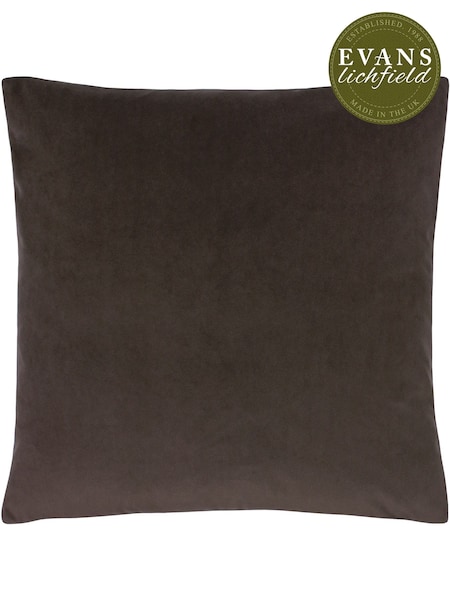 Evans Lichfield Truffle Brown 50 x 50cm Sunningdale Velvet Cushion (A59953) | £20