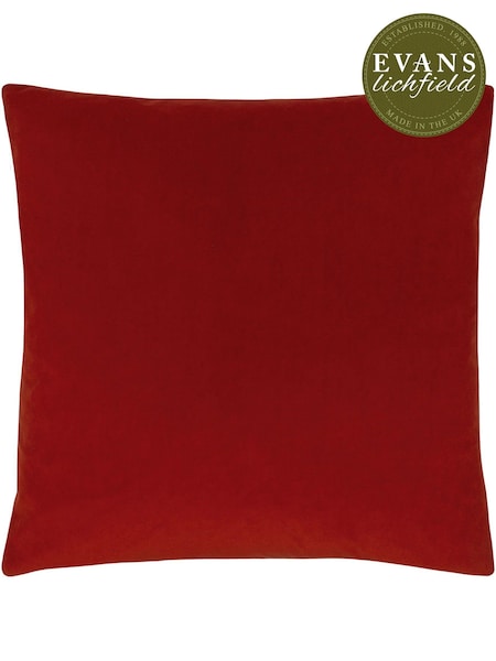 Evans Lichfield Flame Red 50 x 50cm Sunningdale Velvet Cushion (A59957) | £20