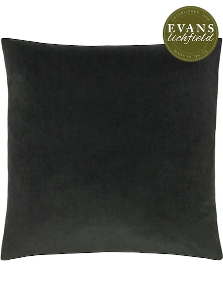 Evans Lichfield Charcoal Grey 50 x 50cm Sunningdale Velvet Cushion (A59958) | £20