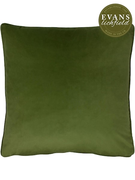 Evans Lichfield Olive Green 55 x 55cm Opulence Velvet Cushion (A59972) | £26