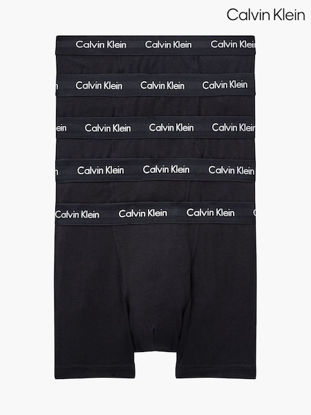 Calvin Klein Black Cotton Stretch Trunks 5 Pack (A62574) | £60