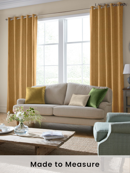 Laura Ashley Gold Easton Made To Measure Curtains (A63804) | £91