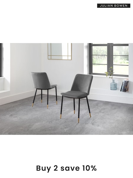 Julian Bowen Set of 2 Grey Delaunay Dining Chairs (A64421) | £215