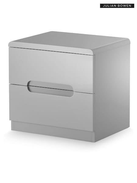 Julian Bowen Grey Manhattan 2 Drawe Bedside Table (A65178) | £110