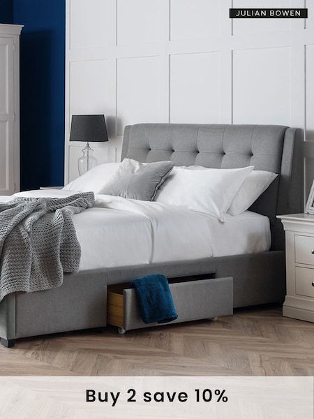 Julian Bowen Grey Fullerton 4 Drawer Bed (A65531) | £565 - £690