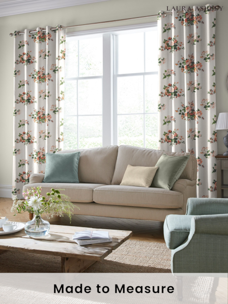 Laura Ashley Natural Rosemore Made To Measure Curtains (A65534) | £91