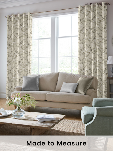 Laura Ashley Natural Parterre Made To Measure Curtains Curtains (A65537) | £91