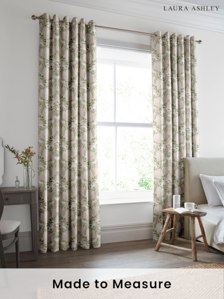Laura Ashley Blush Pink Parterre Made To Measure Curtains (A65538) | £91