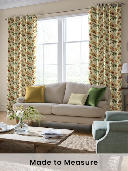 Laura Ashley Gold Gosford Made To Measure Curtains (A65569) | £109