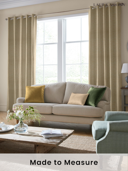 Laura Ashley Gold Whinfell Made To Measure Curtains (A65571) | £91