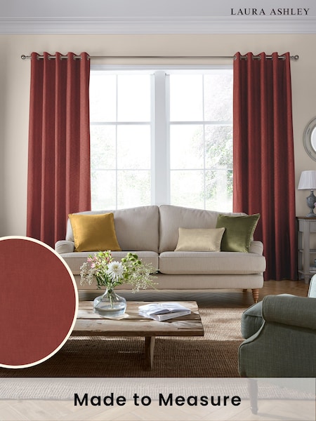 Laura Ashley Red Swanson Made To Measure Curtains (A65572) | £100
