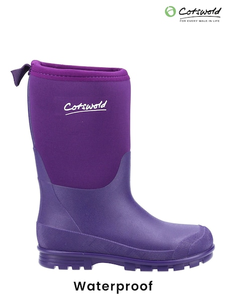 Cotswold Younger Girls Purple Waterproof Hilly Neoprene Wellies (A66670) | £43