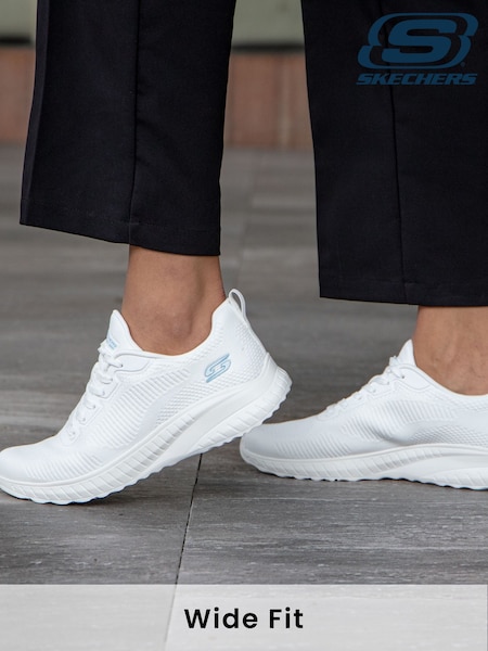 Skechers Ecru White Womens Bobs Squad Chaos Face Off Trainers (A67048) | £59