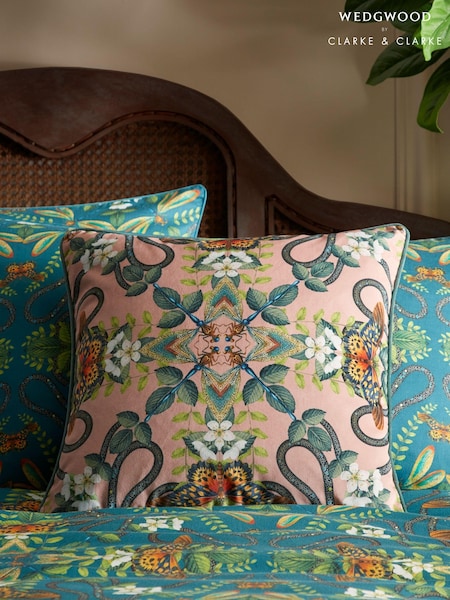 Wedgwood Pink Emerald Forest Cushion (A68017) | £70