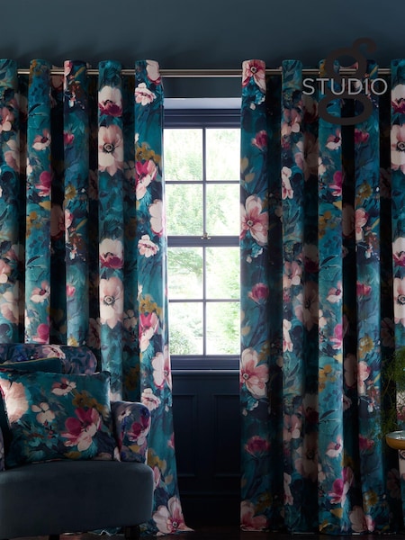 Studio G Green Bouquet Eyelet Curtains (A68439) | £130 - £230