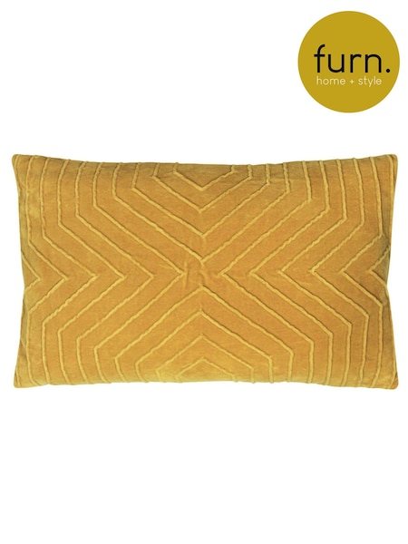 Furn Ochre Yellow 100% Cotton Mahal Geometric Polyester Filled Cushion (A69555) | £20