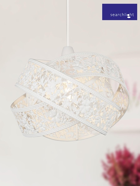 Searchlight Farah Matt White Ball Fretwork Shade (A70848) | £38