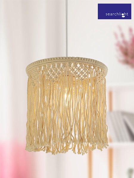 Searchlight Cream Antonia Macramé Easy Fit Shade (A70864) | £33