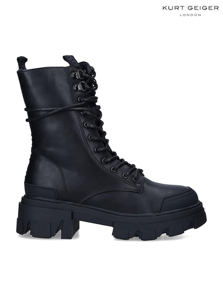 Kurt Geiger London Vegan Trekker Lace-Up Black Boots (A71644) | £189