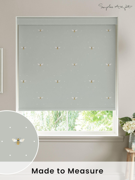 Sophie Allport Pale Slate Grey Bee Made To Measure Roller Blind (A72276) | £58