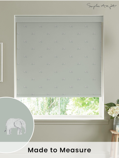 Sophie Allport Green Grey Elephant Made To Measure Roller Blind (A72294) | £58