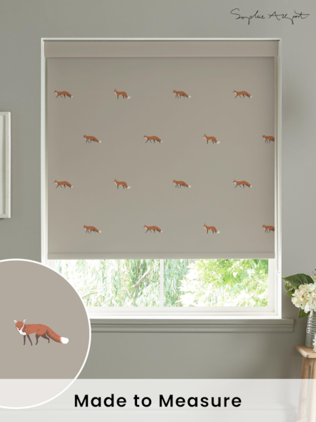 Sophie Allport Soft Linen Natural Foxes Made To Measure Roller Blind (A72299) | £58