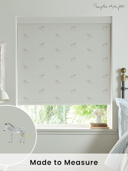 Sophie Allport Sage Grey Zebra Made To Measure Roller Blind (A72302) | £58