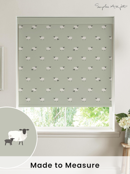 Sophie Allport Sage Green Sheep Made To Measure Roller Blind (A72303) | £58