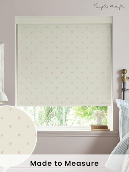 Sophie Allport Natural/Blush Pink Hearts Made To Measure Roller Blind (A72308) | £58