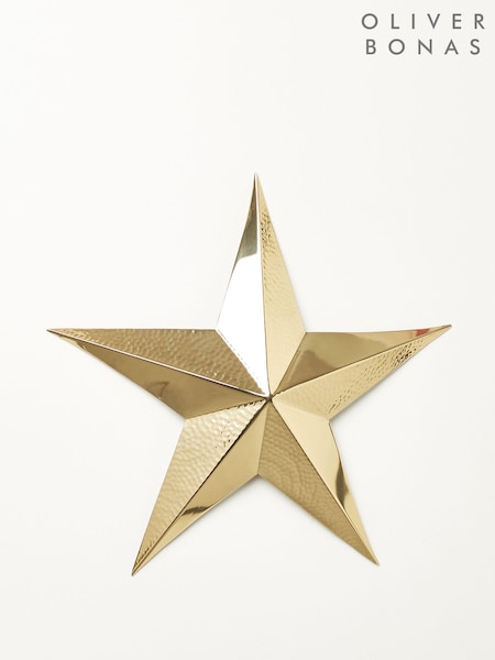 Oliver Bonas Gold Hammered Metal Star (A72844) | £40