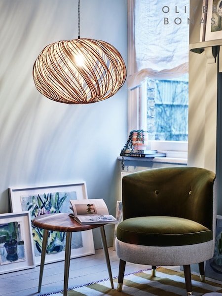 Oliver Bonas Natural Espiral Rattan Pendant Shade (A72854) | £40