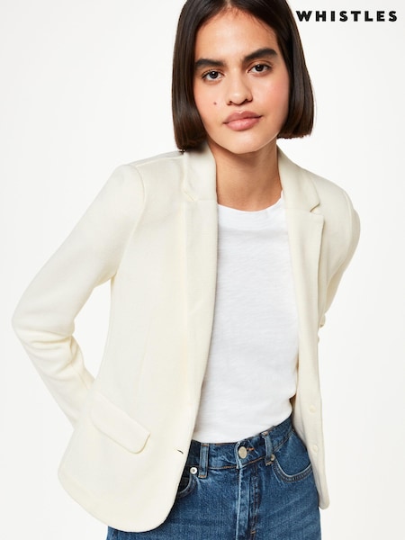 Whistles White Slim Jersey Jacket (A72984) | £95