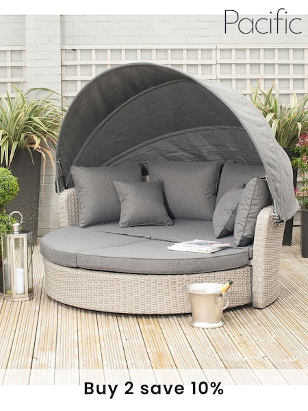 Pacific Grey Outdoor Bermuda Garden Day Bed (A73074) | £1,250