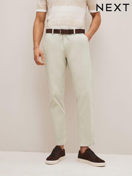 Light Stone Slim Fit Belted Soft Touch Chino Trousers (A73649) | £30