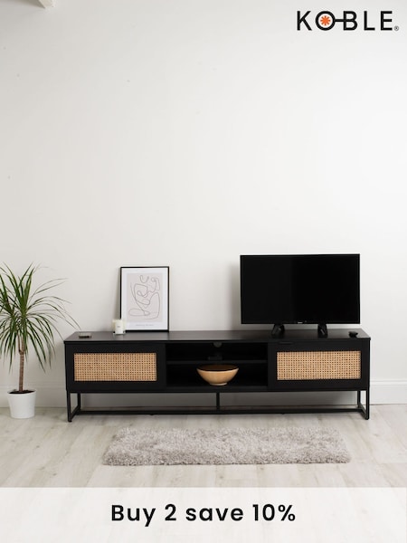 Koble Black Mia Smart Rattan TV Stand (A74010) | £200