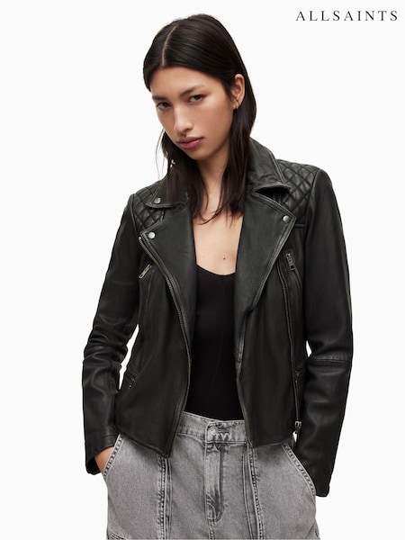 AllSaints Black Cargo Biker Jacket (A74760) | £329