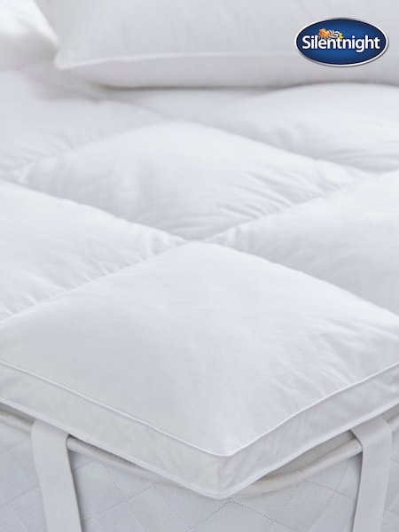 Silentnight White Platinum Hungarian Goose Down 100% Cotton Mattress Topper (A76881) | £160 - £215