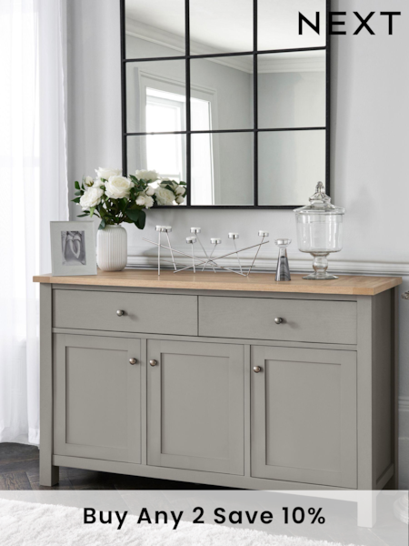Dove Grey Malvern Oak Effect Large Sideboard (A77028) | £450