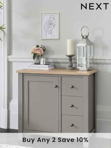 Dove Grey Malvern Oak Effect Small Sideboard (A77029) | £325