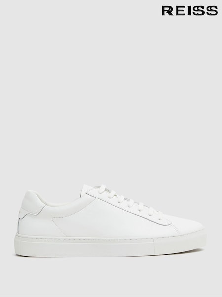 Reiss White Finley Leather Trainers (A78018) | £128