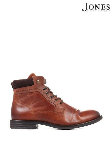 Jones Bootmaker Mens Brown Docklands Leather Lace-Up Boots (A78427) | £120