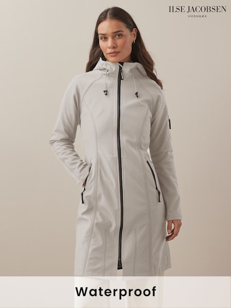 Ilse Jacobsen Waterproof Slim Fit Long Softshell Raincoat (A79243) | £261