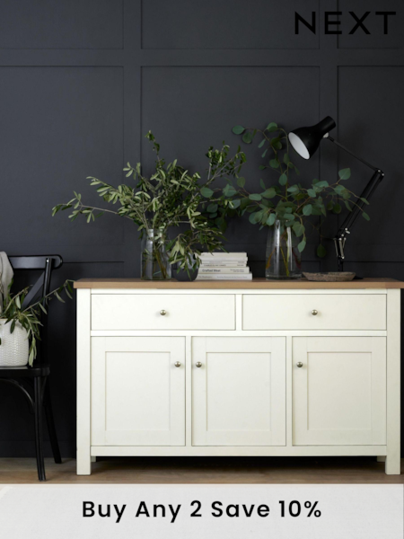 Cream Malvern Oak Effect Large Sideboard (A79661) | £450
